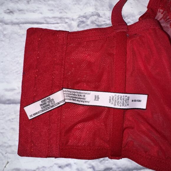 Victoria Secret Dream Angels Red Lace Corset Bra Unlined Size M - Picture 4 of 5